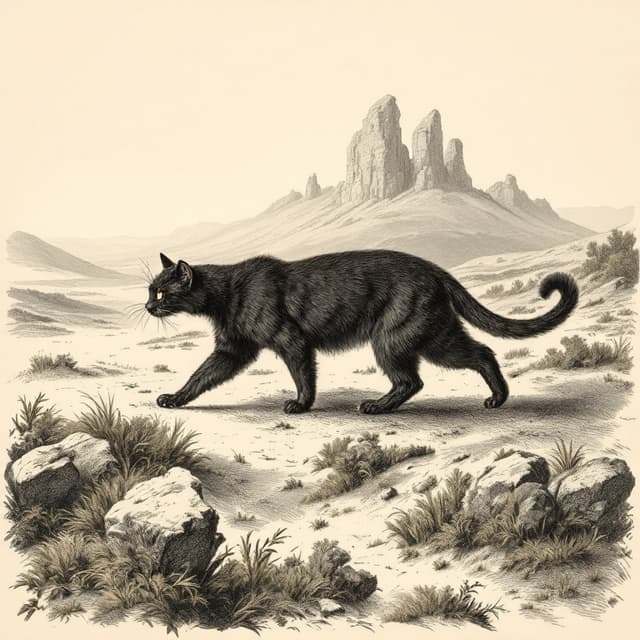 Naturalist plate illustrating Beast of Bodmin Moor, drawn from witness descriptions