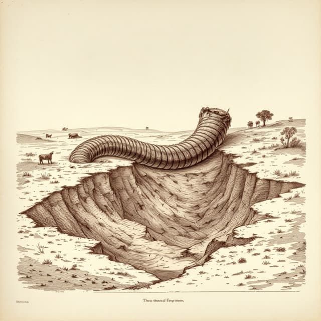 Planche naturaliste illustrant Minhocão, dessinée d'après les descriptions de témoins