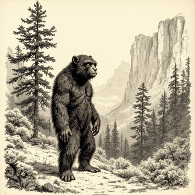 Naturalist plate illustrating Mogollon Monster, drawn from witness descriptions