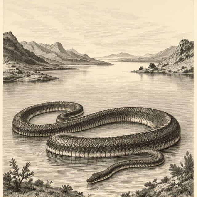 Naturalist plate illustrating Ogopogo, drawn from witness descriptions