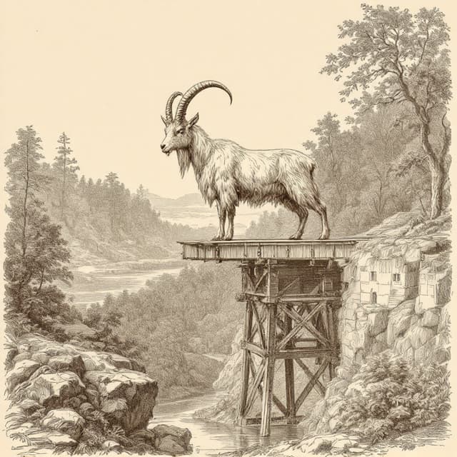 Naturalist plate illustrating Pope Lick Monster, drawn from witness descriptions